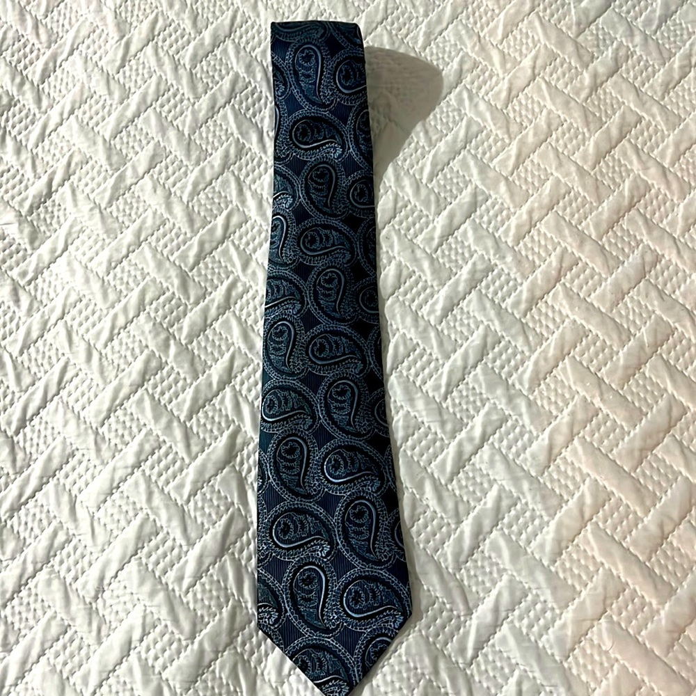 Gorgeous blue silk paisley tie